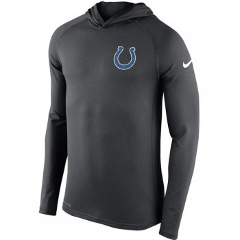Men's Indianapolis Colts Nike Charcoal Stadium Touch Hooded Performance Long Sleeve T-Shirt