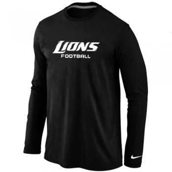 Nike Detroit Lions Authentic font Long Sleeve T-Shirt Black