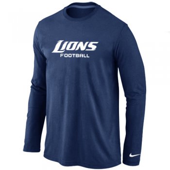 Nike Detroit Lions Authentic font Long Sleeve T-Shirt D.Blue