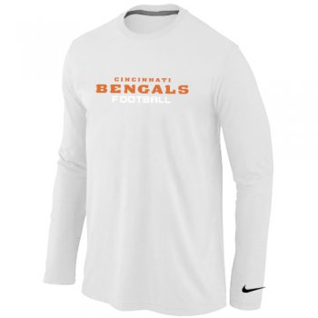 Nike Cincinnati Bengals Authentic font Long Sleeve T-Shirt White