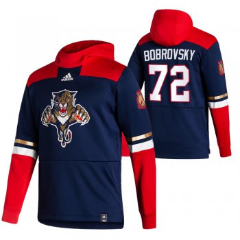 Florida Panthers #72 Sergei Bobrovsky Adidas Reverse Retro Pullover Hoodie Navy