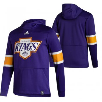 Los Angeles Kings Blank Adidas Reverse Retro Pullover Hoodie Purple