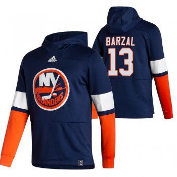 New York Islanders #13 Mathew Barzal Adidas Reverse Retro Pullover Hoodie Navy