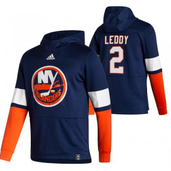 New York Islanders #2 Nick Leddy Adidas Reverse Retro Pullover Hoodie Navy