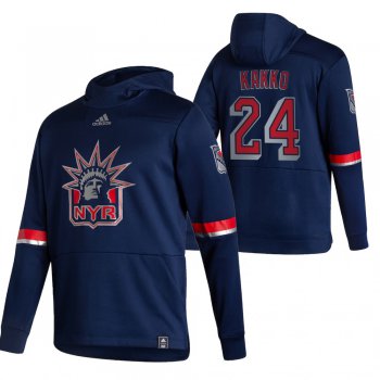 New York Rangers #24 Kaapo Kakko Adidas Reverse Retro Pullover Hoodie Navy