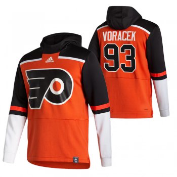 Philadelphia Flyers #93 Jakub Voracek Adidas Reverse Retro Pullover Hoodie Orange