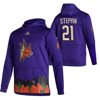 Arizona Coyotes #21 Derek Stepan Adidas Reverse Retro Pullover Hoodie Purple