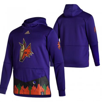 Arizona Coyotes Blank Adidas Reverse Retro Pullover Hoodie Purple