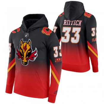 Calgary Flames #33 David Rittich Adidas Reverse Retro Pullover Hoodie Black