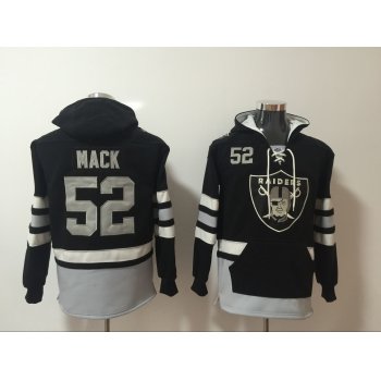 Men's Oakland Raiders #52 Khalil Mack NEW Black Pocket Stitched NFL Pullover Hoodie