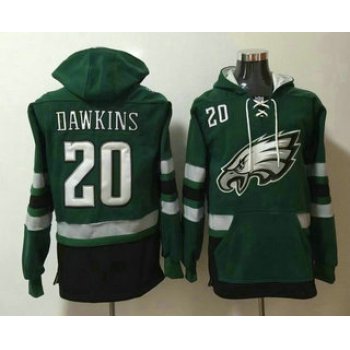 Men's Philadelphia Eagles #20 Brian Dawkins NEW Midnight Green Pocket Stitched NFL Pullover Hoodie