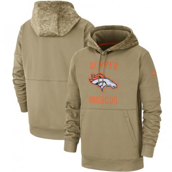 Men's Denver Broncos Nike Tan 2019 Salute to Service Sideline Therma Pullover Hoodie