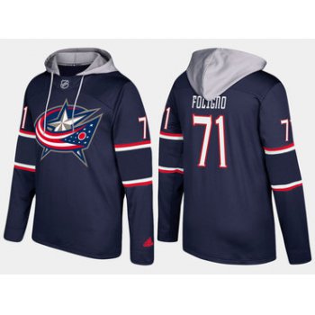 Adidas Columbus Blue Jackets 71 Nick Foligno Name And Number Navy Hoodie