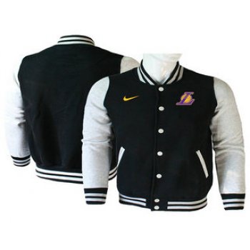 Men's Los Angeles Lakers Black Stitched NBA Jacket