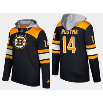 Adidas Boston Bruins 14 Paul Postma Name And Number Black Hoodie
