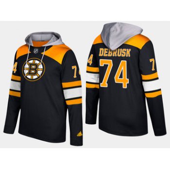 Adidas Boston Bruins 74 Jake Debrusk Name And Number Black Hoodie