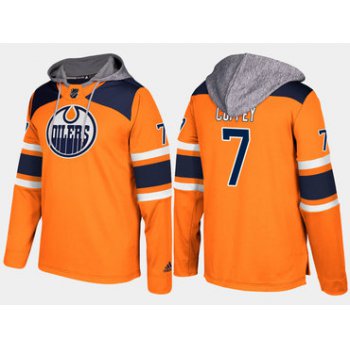 Adidas Edmonton Oilers 7 Paul Coffey Orange Name And Number Hoodie