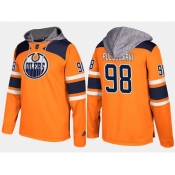 Adidas Edmonton Oilers 98 Jesse Puljujarvi Name And Number Orange Hoodie