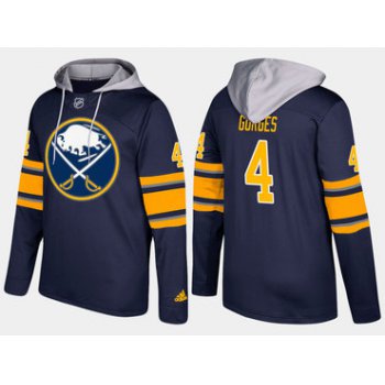 Adidas Buffalo Sabres 4 Josh Gorges Name And Number Blue Hoodie