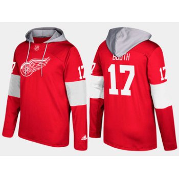 Adidas Detroit Red Wings 17 David Booth Name And Number Red Hoodie