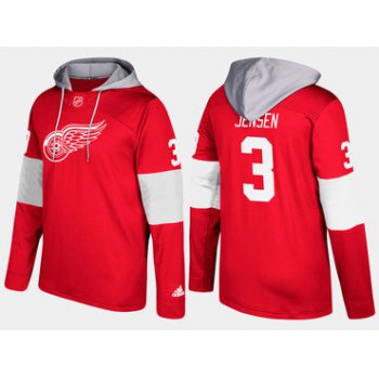 Adidas Detroit Red Wings 3 Nick Jensen Name And Number Red Hoodie