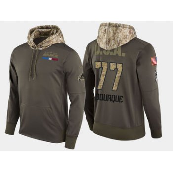 Nike Colorado Avalanche 77 Ray Bourque Retired Olive Salute To Service Pullover Hoodie