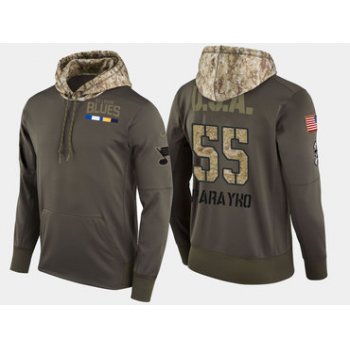 Nike St. Louis Blues 55 Colton Parayko Olive Salute To Service Pullover Hoodie