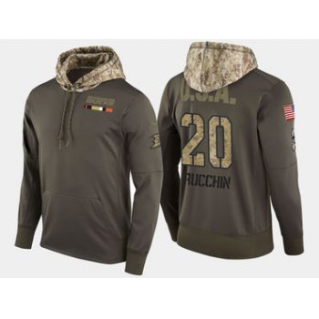 Nike Anaheim Ducks 20 Steve Rucchin Retired Olive Salute To Service Pullover Hoodie
