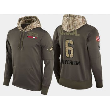Nike Arizona Coyotes 6 Jakob Chychrun Olive Salute To Service Pullover Hoodie