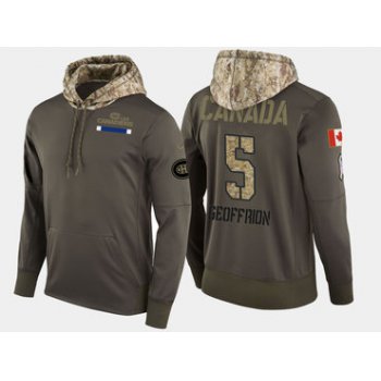 Nike Montreal Canadiens 5 Bernie Geoffrion Retired Olive Salute To Service Pullover Hoodie