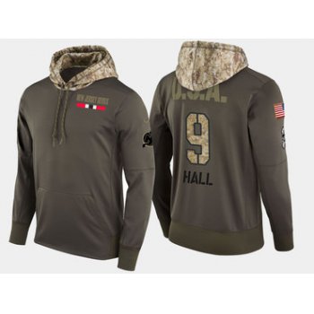 Nike New Jersey Devils 9 Taylor Hall Olive Salute To Service Pullover Hoodie
