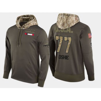Nike Washington Capitals 77 T.J. Oshie Olive Salute To Service Pullover Hoodie
