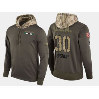 Nike Dallas Stars 30 Ben Bishop Olive Salute To Service Pullover Hoodie