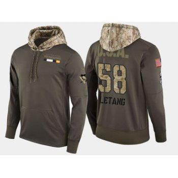 Nike Pittsburgh Penguins 58 Kris Letang Olive Salute To Service Pullover Hoodie