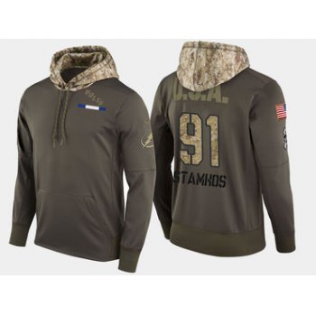 Nike Tampa Bay Lightning 91 Steven Stamkos Olive Salute To Service Pullover Hoodie