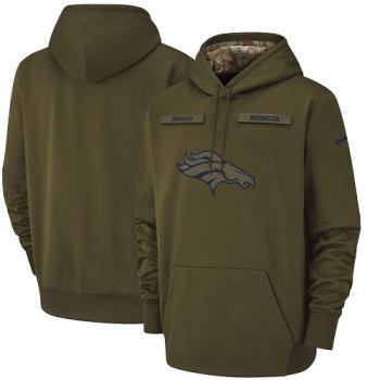 Men's Denver Broncos Nike Olive Salute to Service Sideline Therma Performance Pullover Hoodie