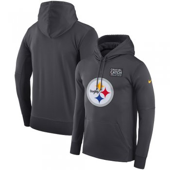 Men's Pittsburgh Steelers Nike Anthracite Crucial Catch Performance Pullover Hoodie