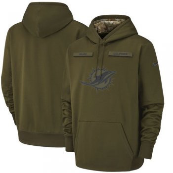 Miami Dolphins Nike Salute to Service Sideline Therma Performance Pullover Hoodie - Olive