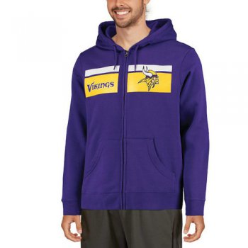 Minnesota Vikings Majestic Touchback Full-Zip Hoodie - Purple