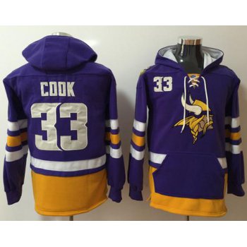 Nike Minnesota Vikings #33 Dalvin Cook Purple Gold Name & Number Pullover NFL Hoodie