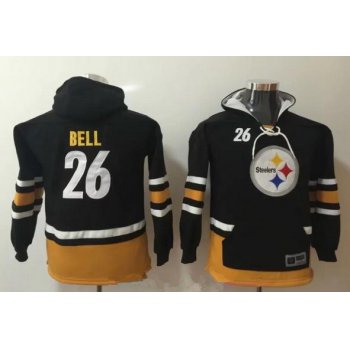 Youth Pittsburgh Steelers #26 Le'Veon Bell NEW Black Pocket Stitched NFL Pullover Hoodie