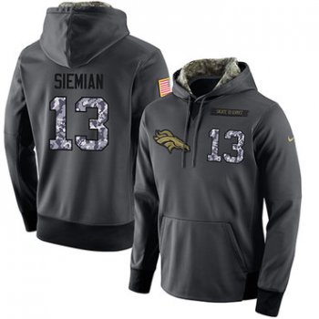 NFL Men's Nike Denver Broncos #13 Trevor Siemian Stitched Black Anthracite Salute to Service Player Performance Hoodie