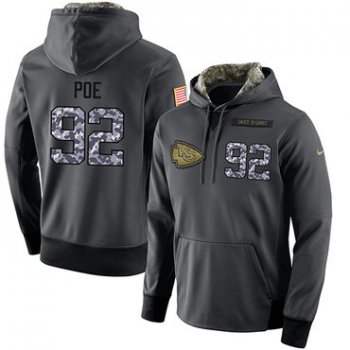 NFL Men's Nike Kansas City Chiefs #92 Dontari Poe Stitched Black Anthracite Salute to Service Player Performance Hoodie
