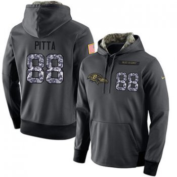 NFL Men's Nike Baltimore Ravens #88 Dennis Pitta Stitched Black Anthracite Salute to Service Player Performance Hoodie