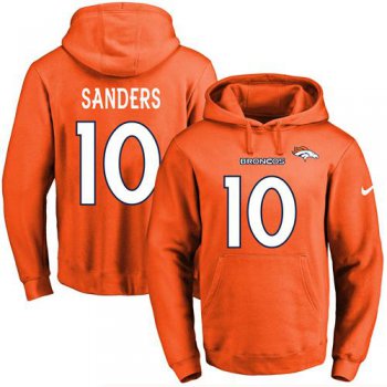 Nike Broncos #10 Emmanuel Sanders Orange Name & Number Pullover NFL Hoodie