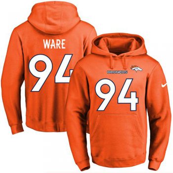 Nike Broncos #94 DeMarcus Ware Orange Name & Number Pullover NFL Hoodie