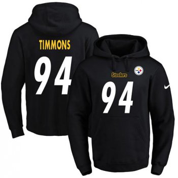 Nike Steelers #94 Lawrence Timmons Black Name & Number Pullover NFL Hoodie