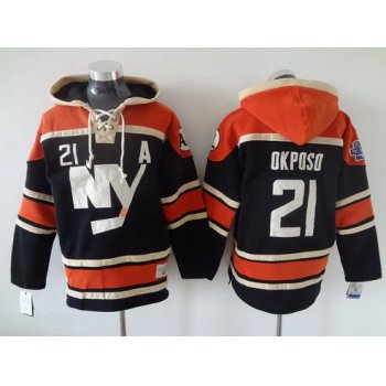 Men's New York Islanders #21 Kyle Okposo Old Time Hockey 2015 Black Hoodie