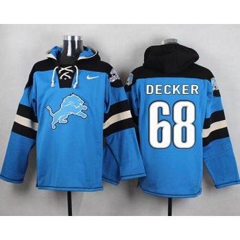 Nike Lions #68 Taylor Decker Blue Player Pullover NFL Hoodie