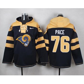 Nike Rams #76 Orlando Pace Navy Blue Player Pullover NFL Hoodie